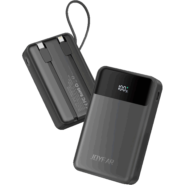 JOYFAR 30,000mAh Portable PowerBank with 2 Built in Cables + 22.5W USB-C Output