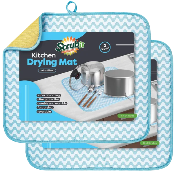 2-Pack: SCRUBIT Dish Drying Mat (Large or X-Large)