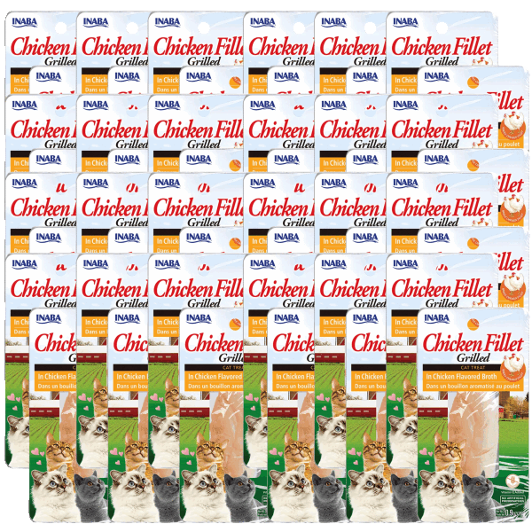 48-Pack: INABA Hand-Cut Grilled Fillet Cat Treats (Tuna or Chicken)