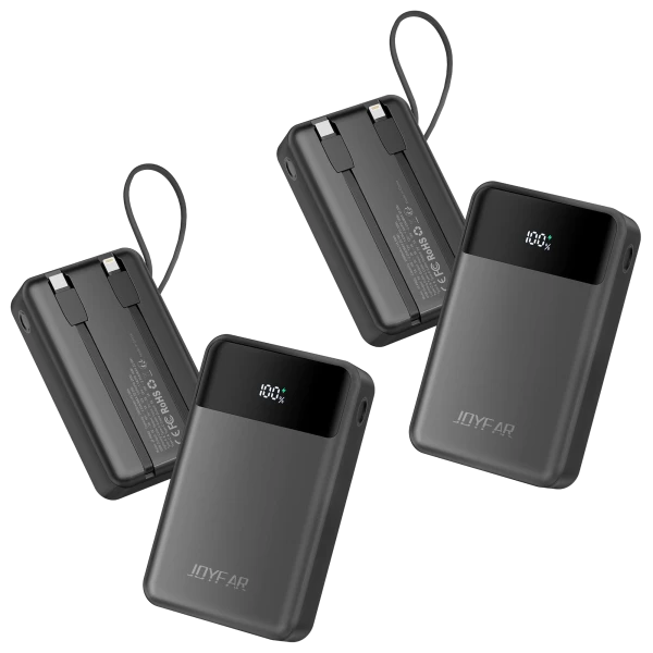 2-Pack: JOYFAR 30,000mAh Power Bank with 2 Built-in Cables
