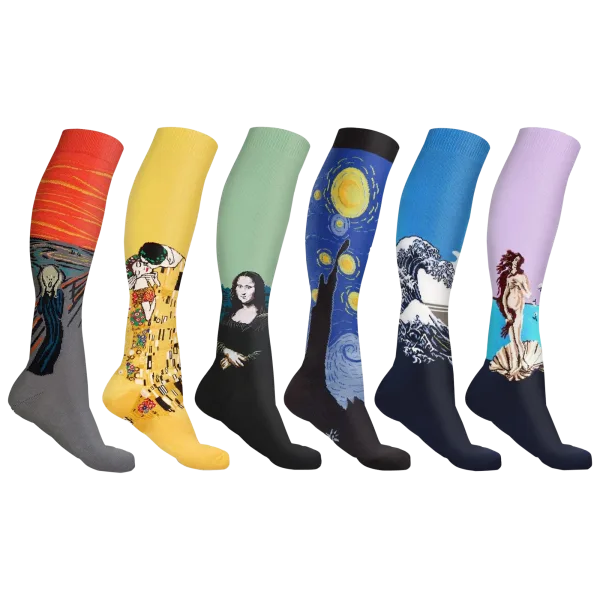 6-Pack: Ciana Famous Art Paintings Compression Socks
