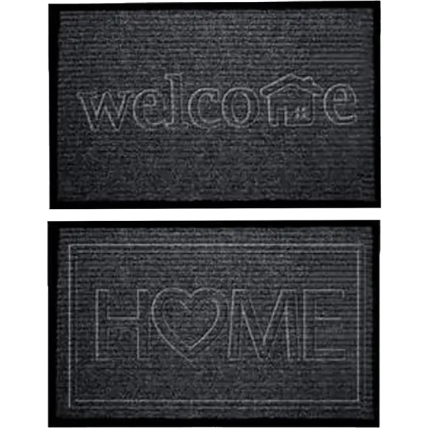 2-Pack: California Home Goods Ribbed Entryway Floor Mat