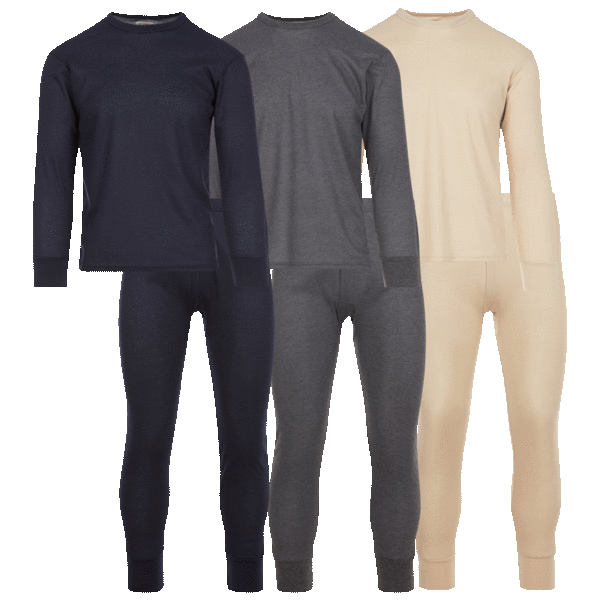 3-Pack: Keltex Men's Assorted Waffle Knit Base Layer Thermal Set