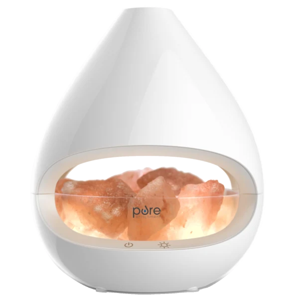 PureGlow Crystal 2-in-1 Himalayan Salt Lamp & Ultrasonic Essential Oil Diffuser