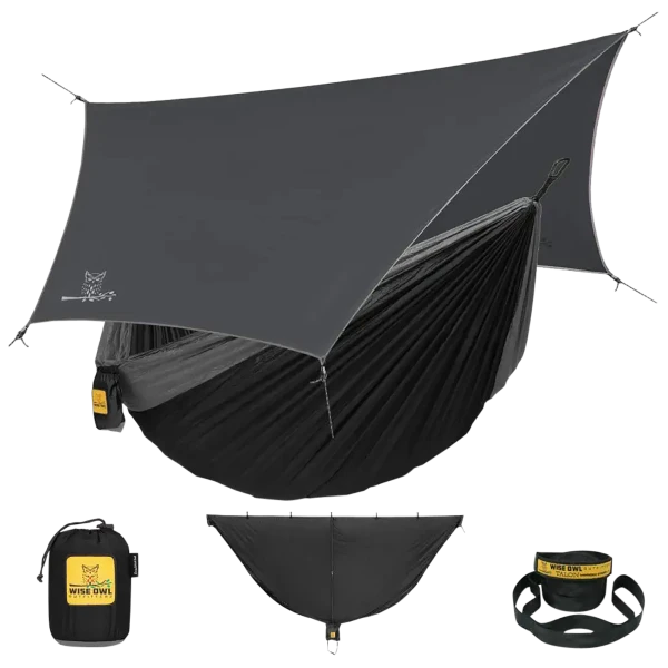 Wise Owl Outfitters Hammock with Bug Net and Rain Fly Accessories
