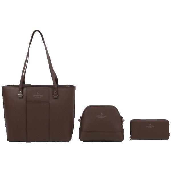 London Fog 3-Piece Vegan Leather Tote Set