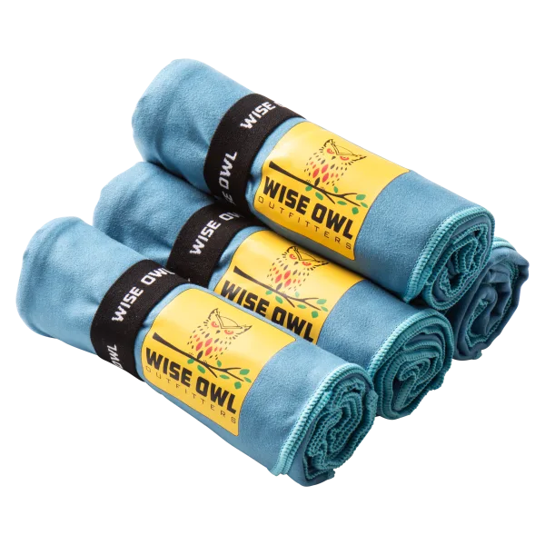 4-Pack: Wise Owl Outfitters Large 24"x48" Microfiber Towels