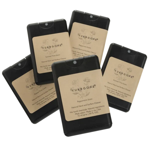 5-Pack: YukBGone Natural Hand and Surface Sanitizer Set