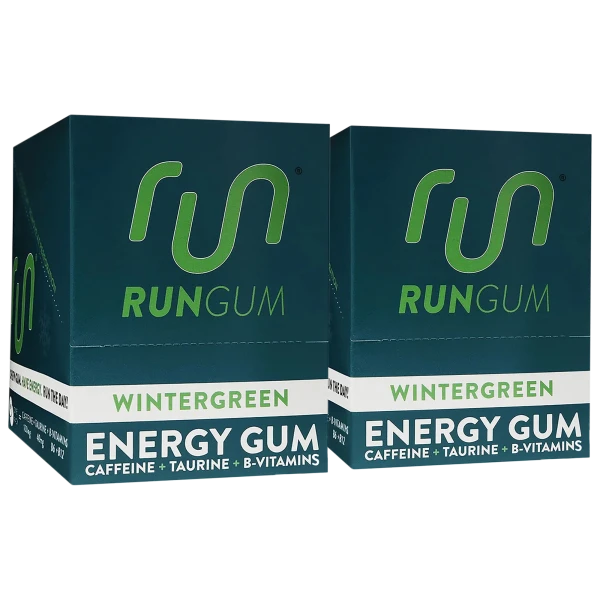 48-Pack: Run Gum Wintergreen Caffeinated Energy Gum