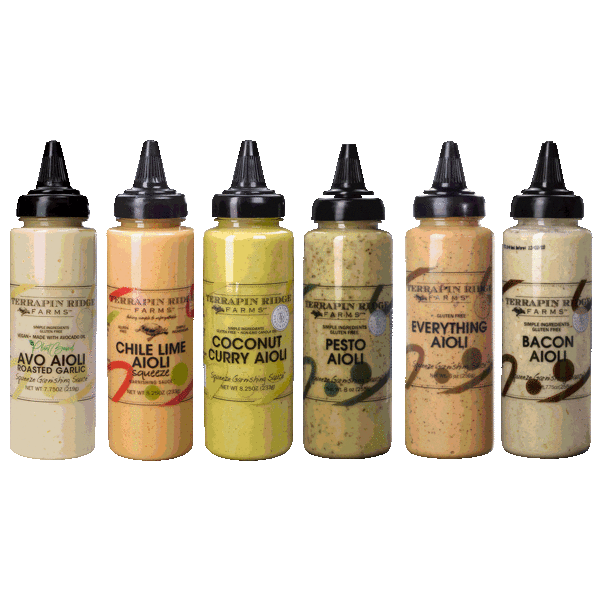 6-Pack of Assorted Terrapin Ridge Farm Garnishing Squeezes (Spicy or Savory)