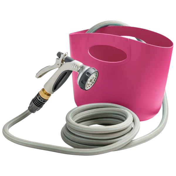 GF Garden 50FT Self-Expandable Hose Kit with 8-Function Nozzle & Pail