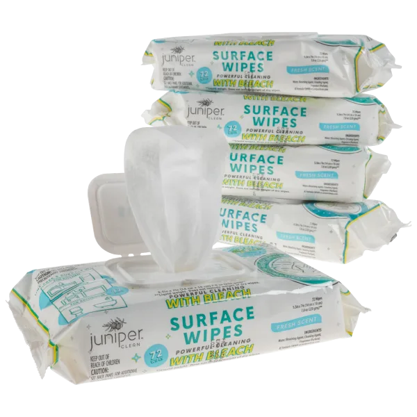 5-Pack Juniper Clean 72ct Disinfectant Surface Wipes with Bleach