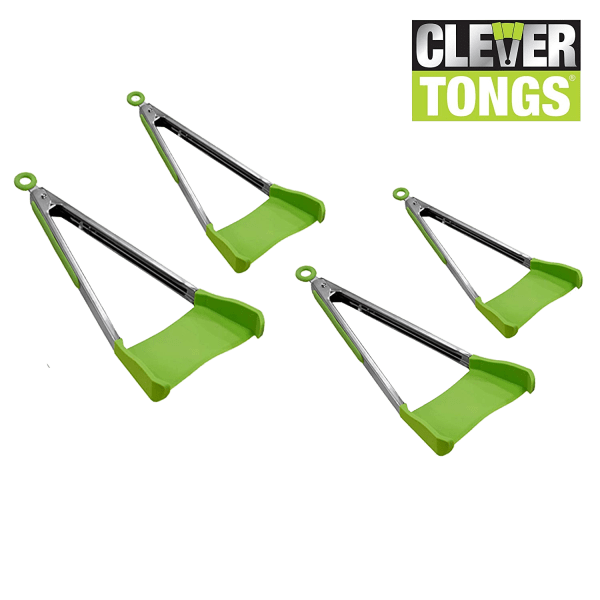 ASOTV Clever Tongs 4-Pack (2 Large, 2 Small)