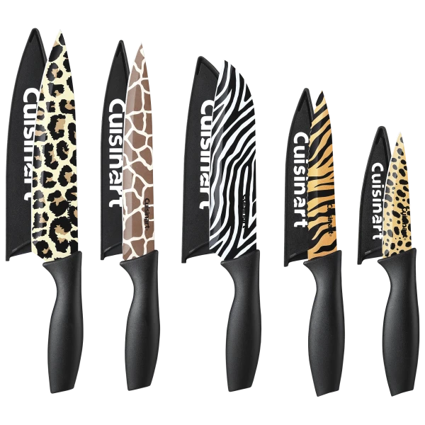 Cuisinart Advantage 5-Piece Animal Print Knife Set with Black Handles