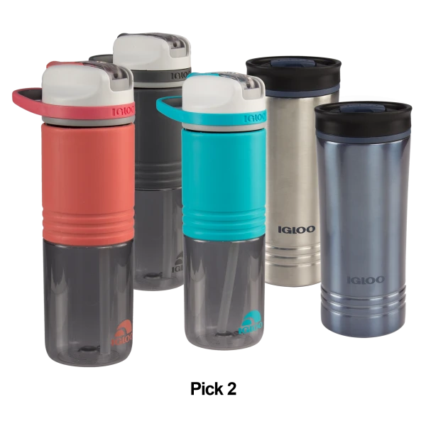 2-for-Tuesday: Your Choice Igloo 24oz Water Bottle or 16oz Steel Tumbler
