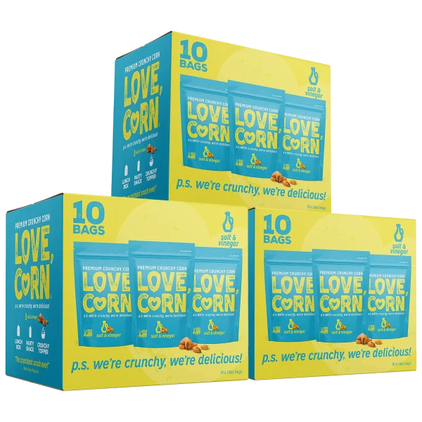 30-Pack: Love, Corn Salt & Vinegar Premium Crunchy Corn Snacks (1.6 oz each)