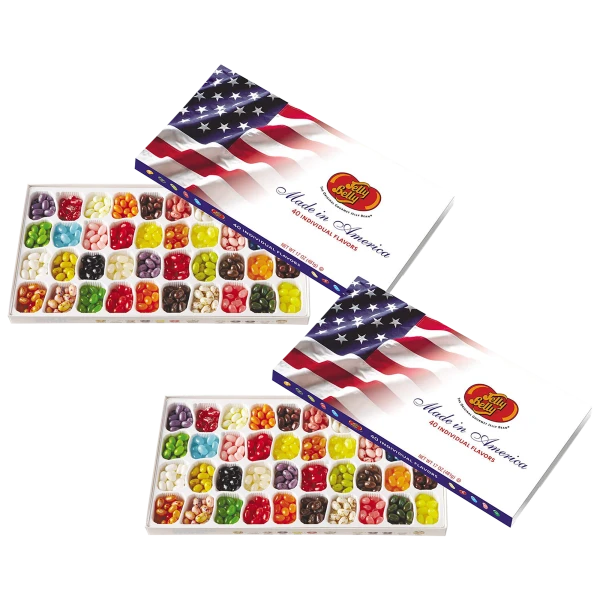 MEMBERS ONLY: 2Pk: Jelly Belly 40 Asstd Flavor Jelly Beans w/Patriotic Gift Box