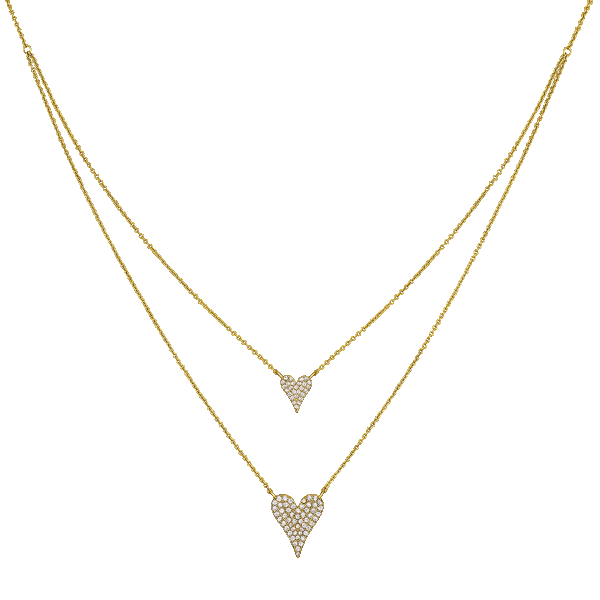 Jennifer Miller Double Pave Heart Layered Necklace