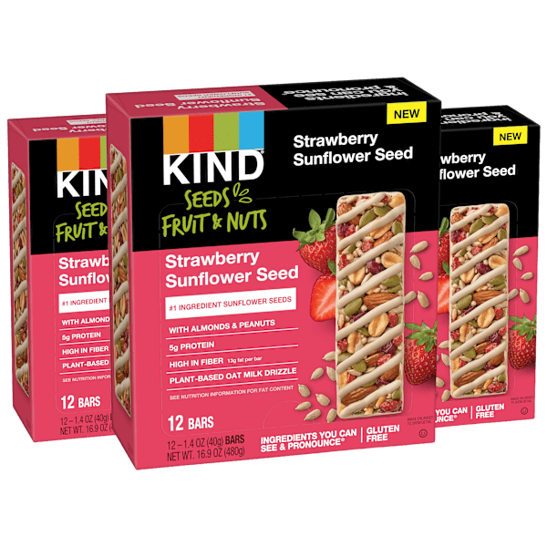 36-Pack: KIND Fruit & Nuts Strawberry Sunflower Seed Bars