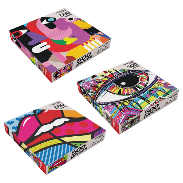 3-Pack: Imagination Puzzles 500 Piece Every Piece Is Unique Puzzle