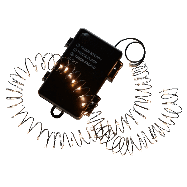 Darice Moon Lights 60ct White Twinkling With Black Wire