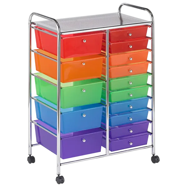 Darice 15-Drawer Rolling Storage Trolley