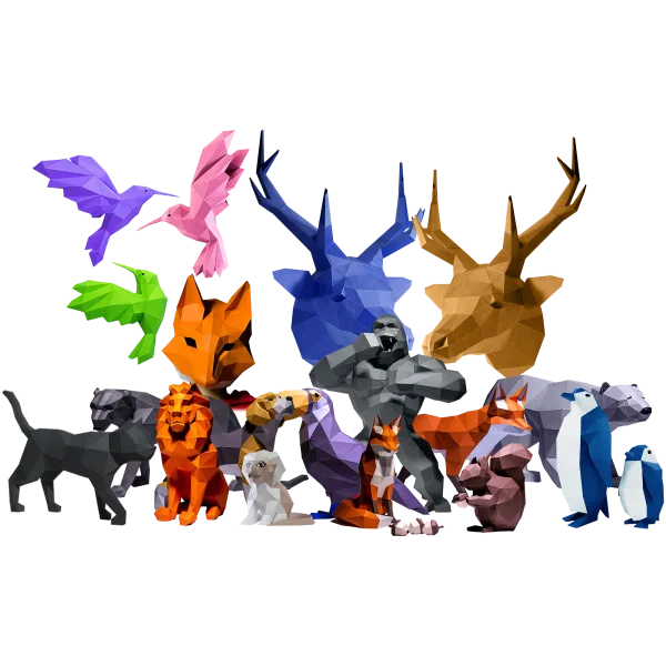 Pick-Your 2-Pack: Papercraft World 3D Wall Art