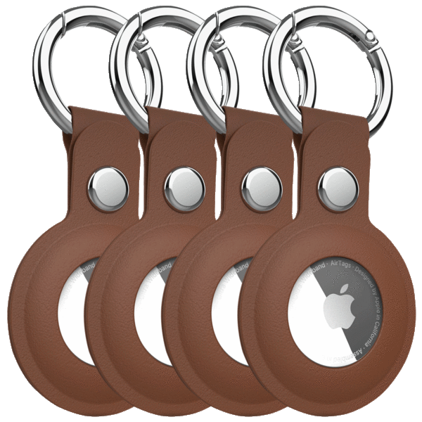 4-Pack: Hypergear AirCover Vegan Leather Keyring for AirTag