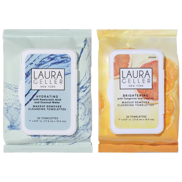 Laura Gellar Makeup Remover Hydrating & Brightening Wipes (60 Count)