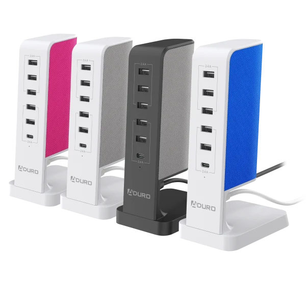 Aduro PowerUp Flair Charging Station with 6 USB Ports