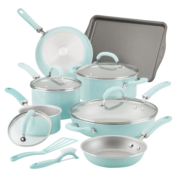 Rachael Ray Create Delicious 13-Piece Enameled Nonstick Cookware Set