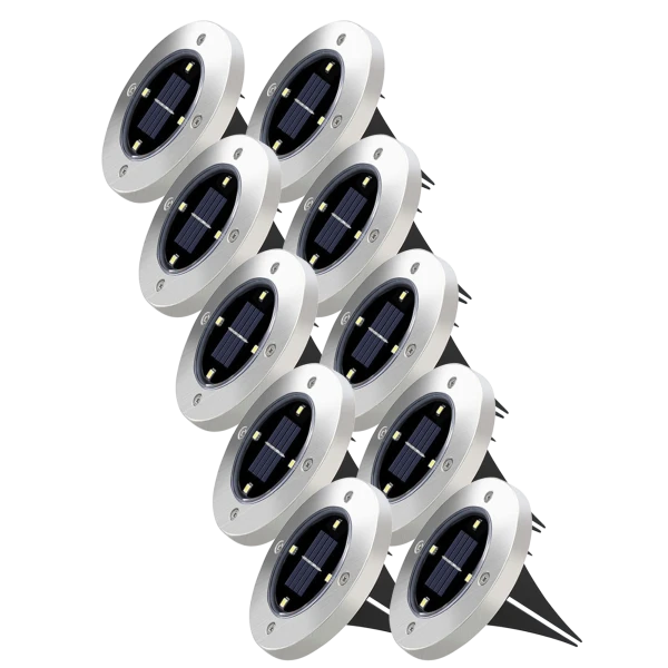 10-Pack: In-Ground Solar LED Pathway Lights