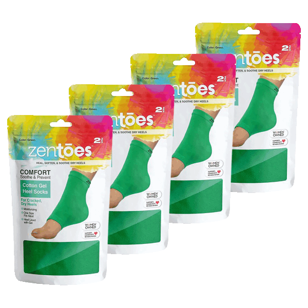 8-Pack: ZenToes Moisturizing Cotton Gel Heel Socks