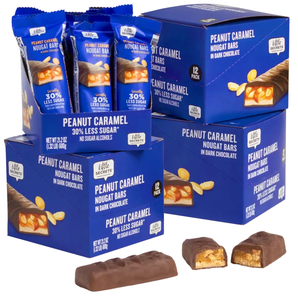 48-Pack: Little Secrets Dark Chocolate Peanut Caramel Nougat Bars