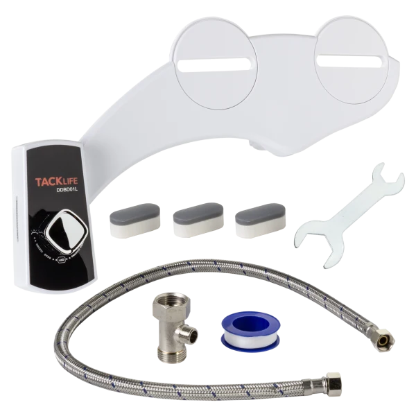 Tacklife Non-Electric Bidet Attachment with Dual Nozzles and Adjustable Pressure