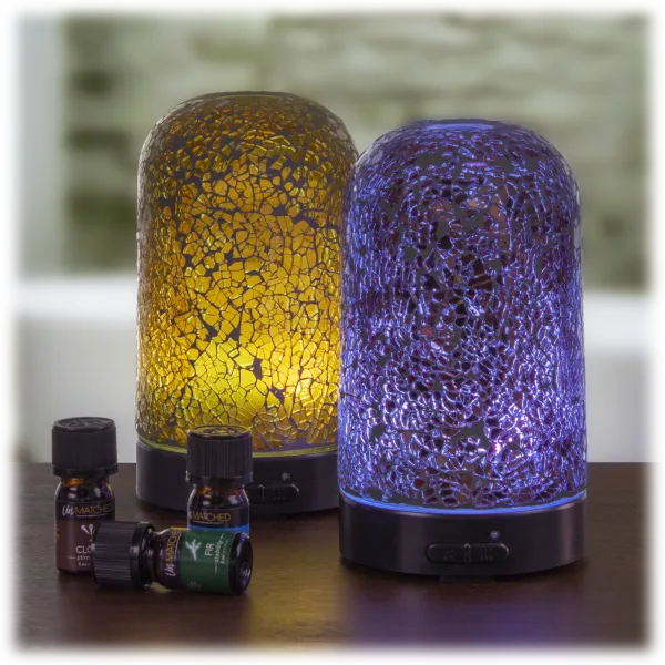 UnMatched Metallic Cracked Glass Diffuser with 3 Essential Oils