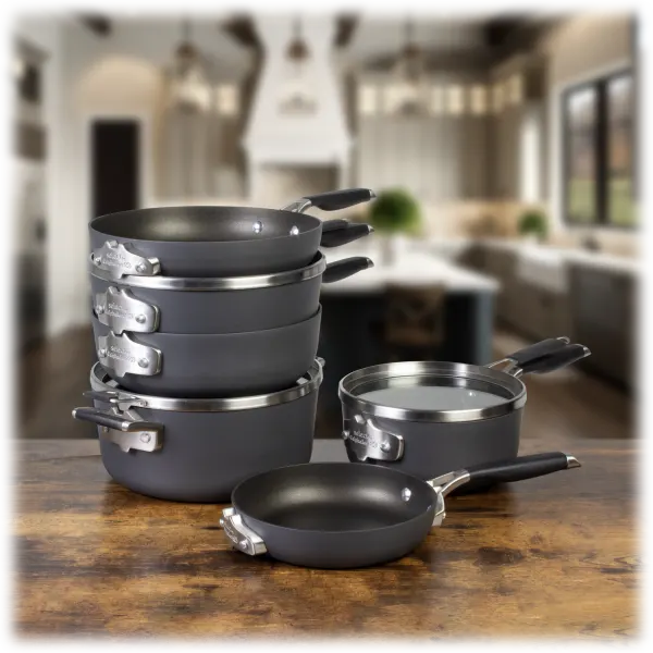 Calphalon Select 9-Piece Hard Anodized Space-Saving Dishwasher Safe Cookware Set