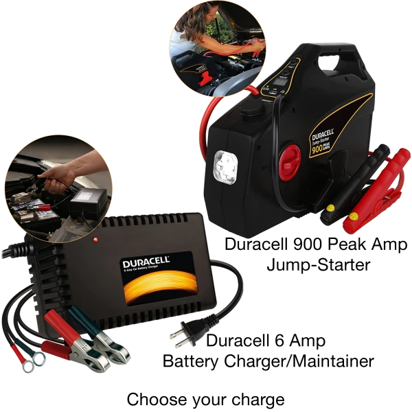 Duracell 900 Peak Amp JumpStarter / 6 Amp Battery Charger Maintainer