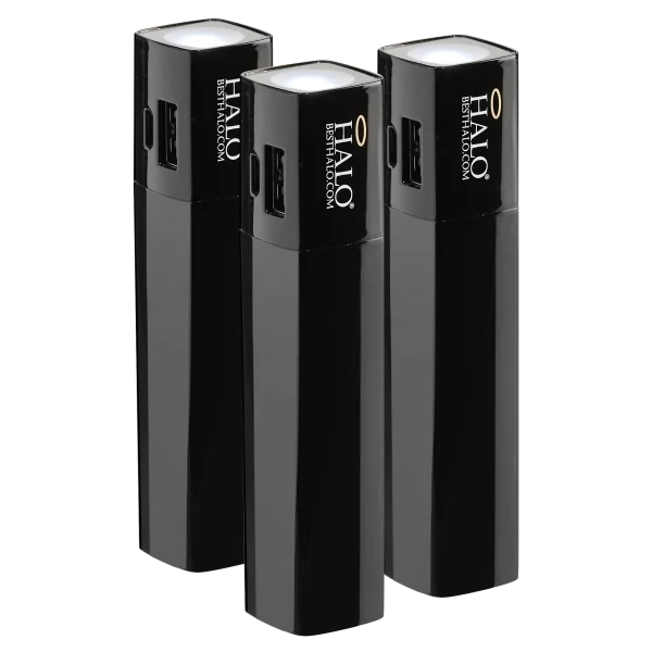 3-Pack: Halo Shine 3,000mAh 2-in-1 Flashlight Power Bank