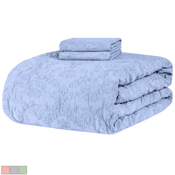 Concierge Collection 100% Cotton Stone Washed Jacquard Comforter Set