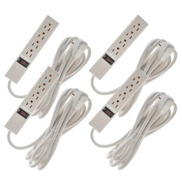 4-Pack: 4-Outlet Surge Protector with 12-Foot 14 AWG Cord