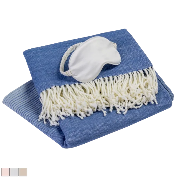 August & Leo Cashmere-Like Throw & Eye Mask Travel Set