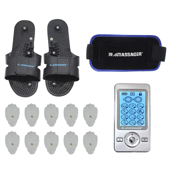 IQ Technologies PRO V Combo TENS/EMS Unit with Extra Pads, Slippers & Belt