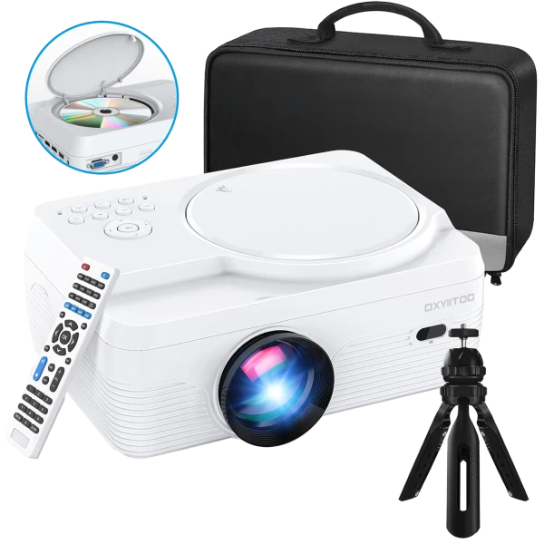 HD Projector with Wi-Fi and Built-in DVD Player