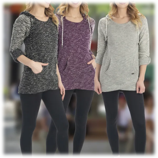 Marc New York Performance Roll Sleeve Hooded Tunic