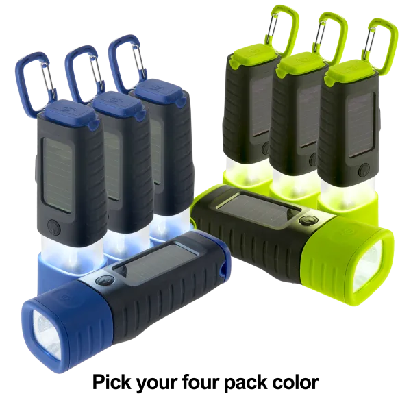 4-pack: Crank / Solar LED Flashlight/Lanterns