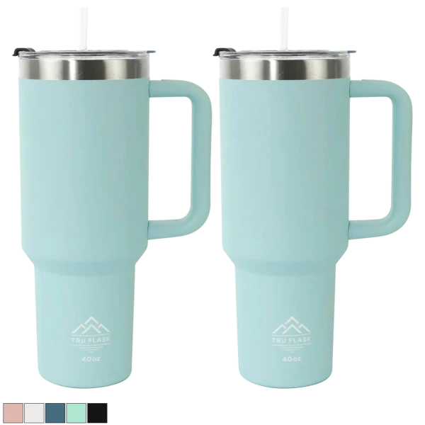 2-Pack: 40oz TruFlask Tumblers with Handle