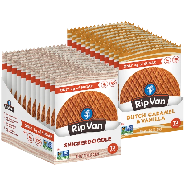 Rip Van Waffel 24-Pack (Snickerdoodle and Dutch Caramel)