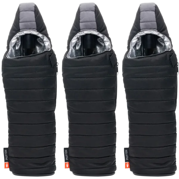 3-Pack: Puffin Insulated Sleeping Bag Wine Bottle Coolers