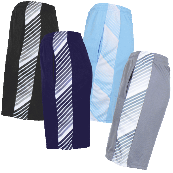 4-Pack: Men's Assorted Moisture Wicking Performance Mesh Shorts